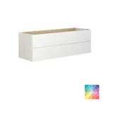 Grote moderne badkamer met badkamermeubel in lichte, blauwe kleuren in een Scandinavische stijl