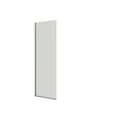 Badkamerinspiratie met een douchescherm met vaste wand en vouwdeur in helder glas en satijn dat een lichte en moderne uitstraling geeft.