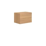 Moderne make-uptafel in Noordse stijl met licht hout, elegante verlichting, vierkante spiegel en opbergplanken die een stijlvolle en functionele ruimte creëren.