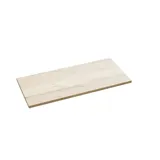 Grote badkamerinspiratie in Scandinavische stijl met badkamermeubels in lichtblauwe kleur en houten aanrechtblad met elegante opzetwastafel, visgraat houten vloer creëert een lichte en klassieke stijl