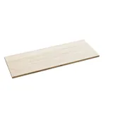 Grote badkamerinspiratie in Scandinavische stijl met badkamermeubels in lichtblauwe kleur en houten aanrechtblad met elegante opzetwastafel, visgraat houten vloer creëert een lichte en klassieke stijl