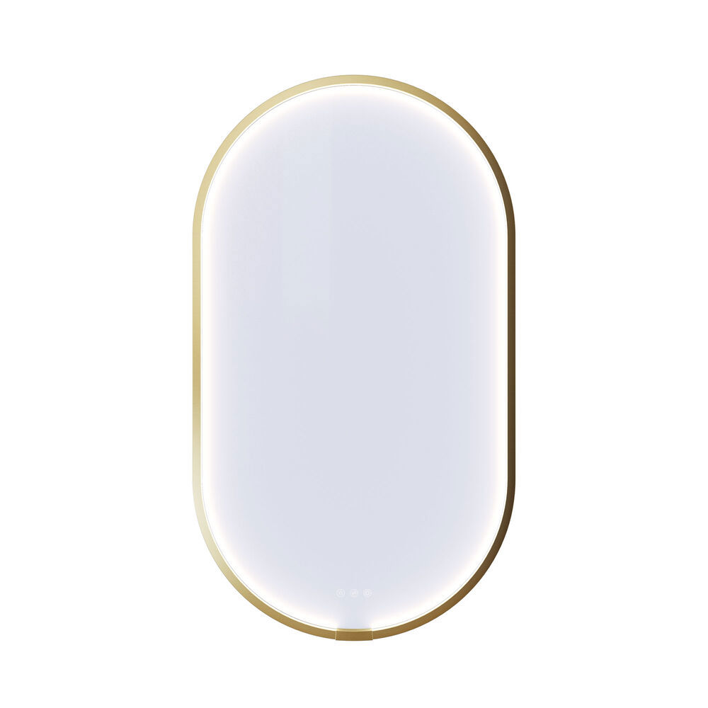 Grote badkamer in groene kleurstelling met wastafelmeubel, ovale spiegel met gouden rand en mooie deuren met