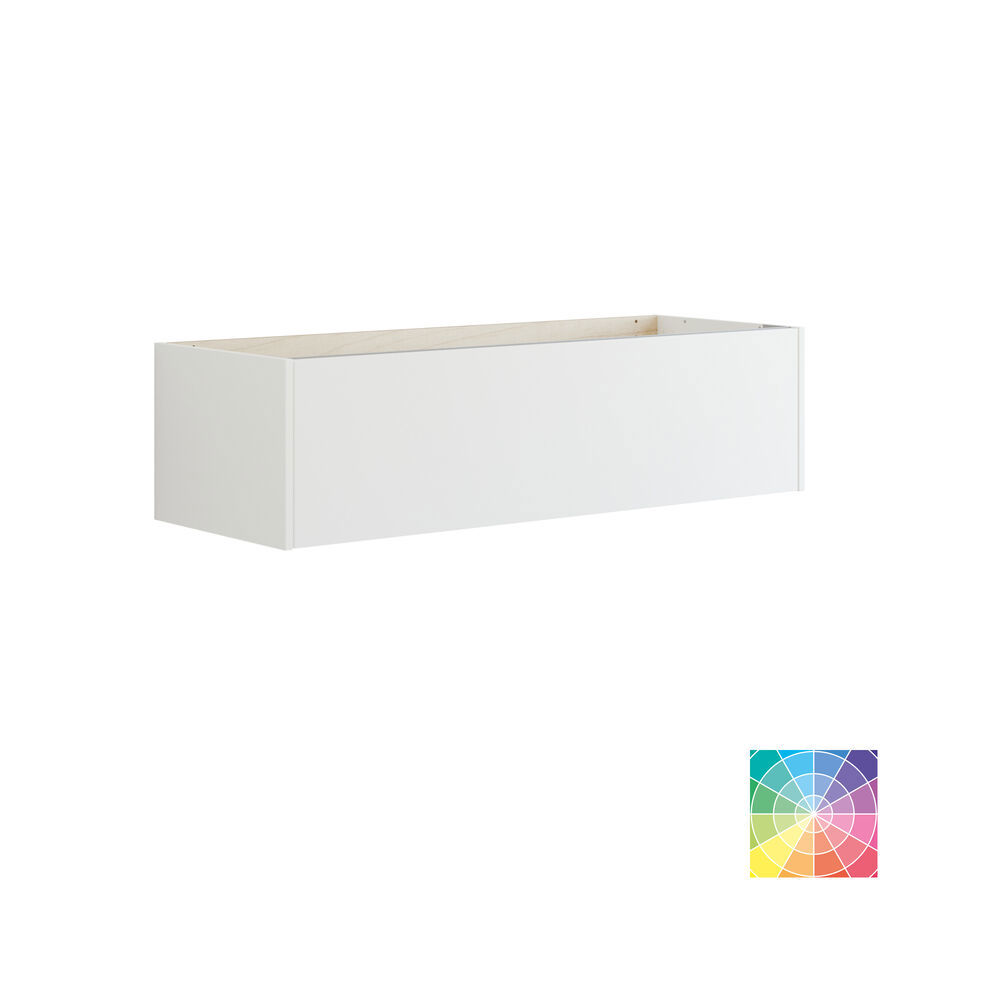 Grote badkamerinspiratie in Scandinavische stijl met badkamermeubels in lichtblauwe kleur en houten aanrechtblad met elegante opzetwastafel, visgraat houten vloer creëert een lichte en klassieke stijl