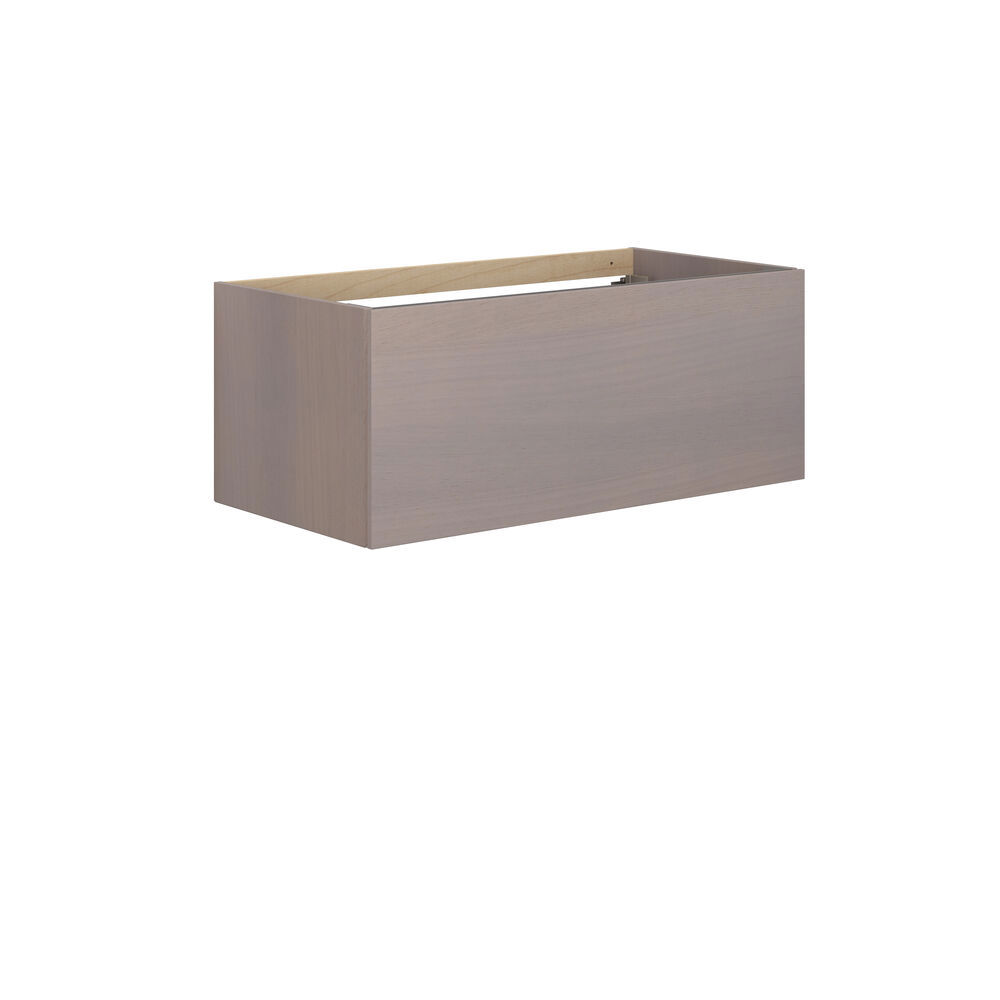 Kleine badkamerinspiratie met op maat gemaakt werkblad, elegante blauwe vrijstaande wastafel en vierkante figuurspiegel die een lichte en moderne ruimte creëren.