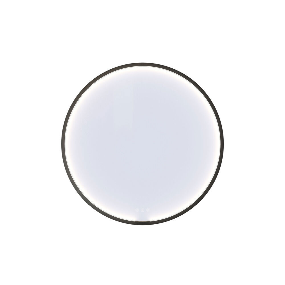 Moderne stoere badkamer in urban stijl. Mooie wastafelkasten en ronde spiegels met zwarte randen