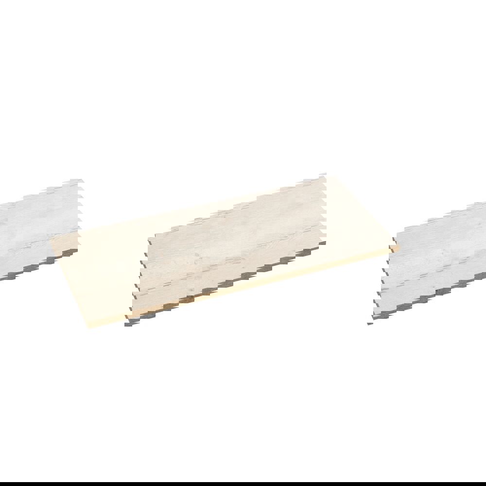 Grote badkamerinspiratie in Scandinavische stijl met badkamermeubels in lichtblauwe kleur en houten aanrechtblad met elegante opzetwastafel, visgraat houten vloer creëert een lichte en klassieke stijl