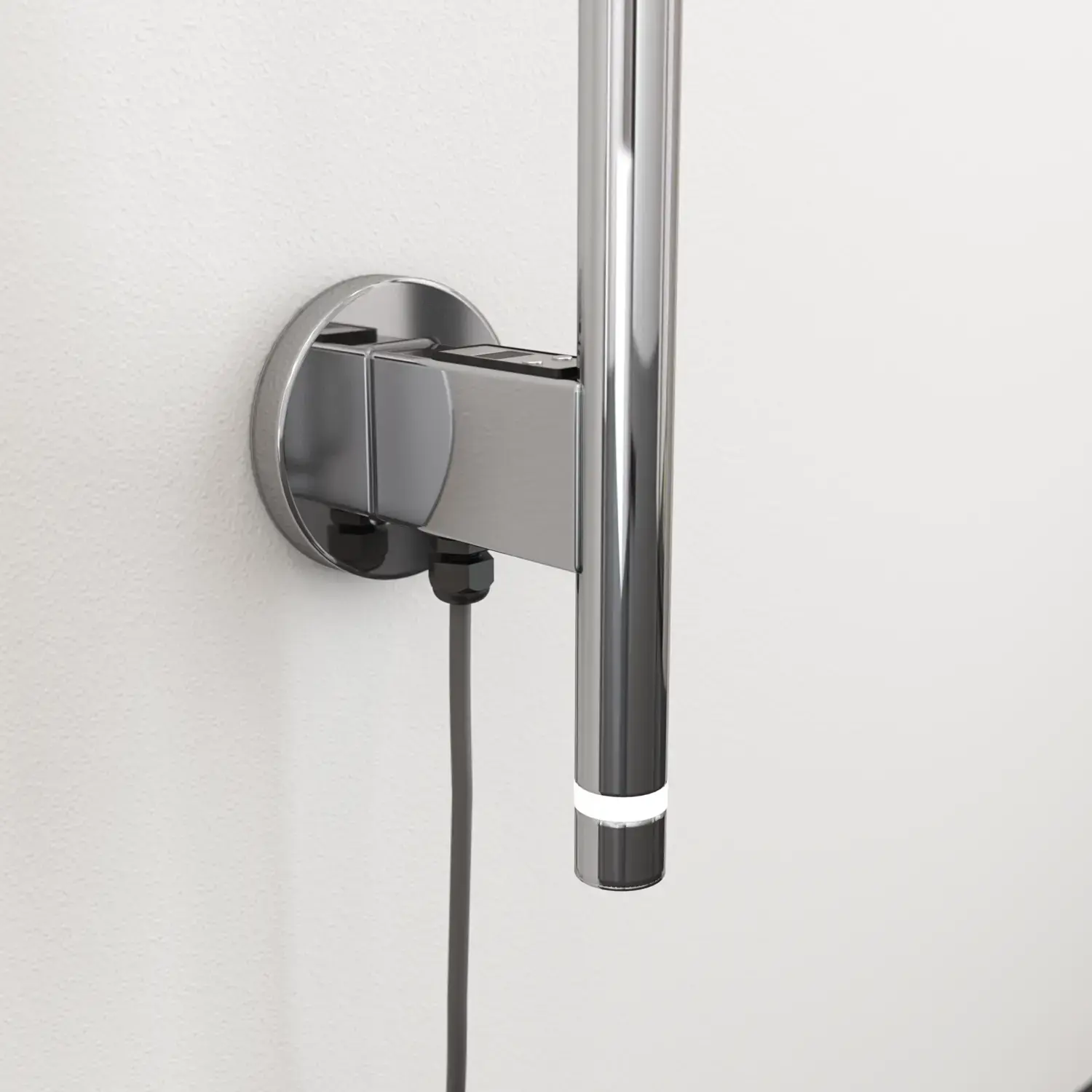 Badkamerinspiratie met een elektrische handdoekverwarmer die je handdoeken heerlijk warm maakt en de badkamerervaring exclusief maakt.