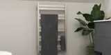 Badkamer met schuine muren inspiratie met een stijlvolle elektrische handdoekverwarmer die niet alleen een esthetisch element aan de badkamer toevoegt, maar ook de handdoeken heerlijk warm maakt.