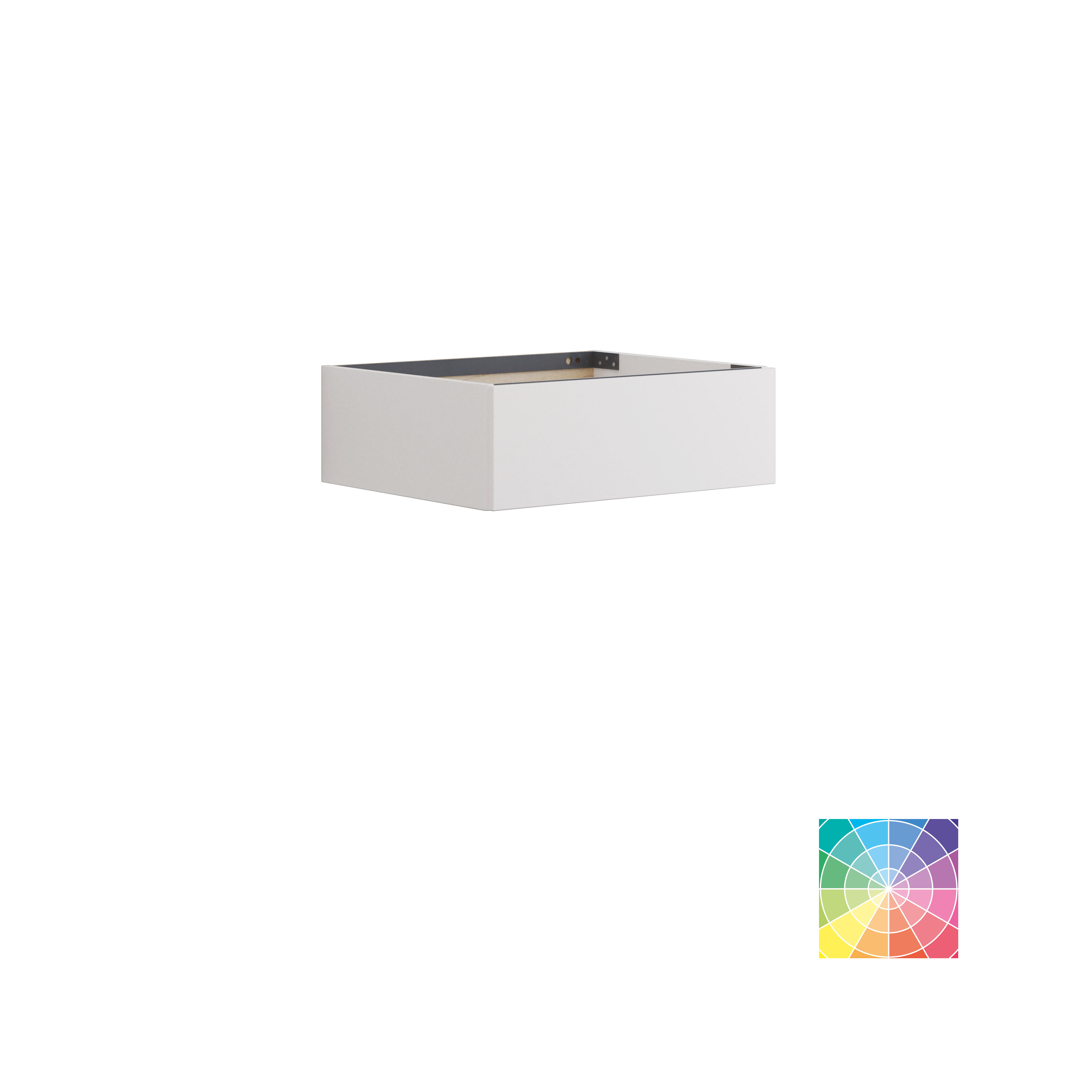 Stijlvolle en ruime badkamer inspiratie met grote ronde spiegel met zwarte lijst, donkere stenen wastafel, gekleurd toilet, bovenkast en open plank in een verfijnd en ingetogen ontwerp