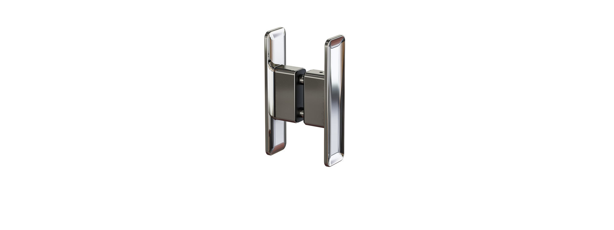 Badkamerinspiratie met een douchescherm met vaste wand en vouwdeur in helder glas en satijn dat een lichte en moderne uitstraling geeft.