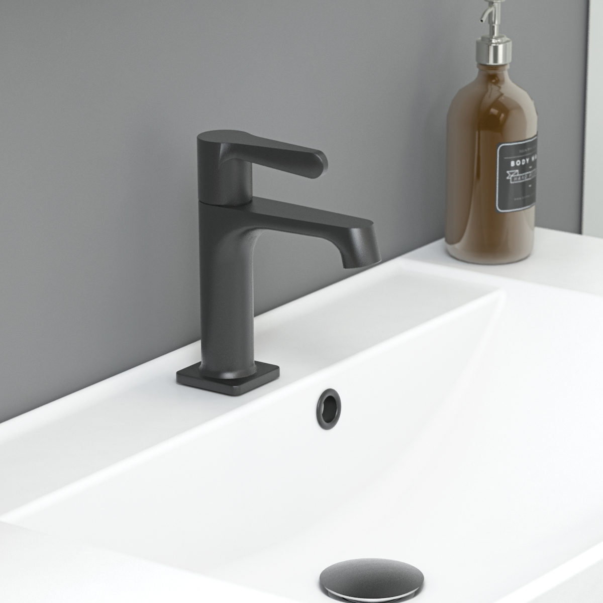 Stijlvolle badkamer inspiratie met beige wastafelmeubel met binnenlade, bovenkast, open plank, ovale spiegel met verlichting, bijpassende hanglampen, plank onder de spiegel en wandgemonteerd toilet. Wanden met lichte, langwerpige tegels